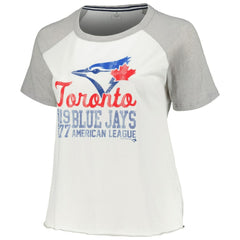 Toronto Blue Jays Soft as a Grape Women's Plus Size Baseball Raglan T-Shirt - MLB