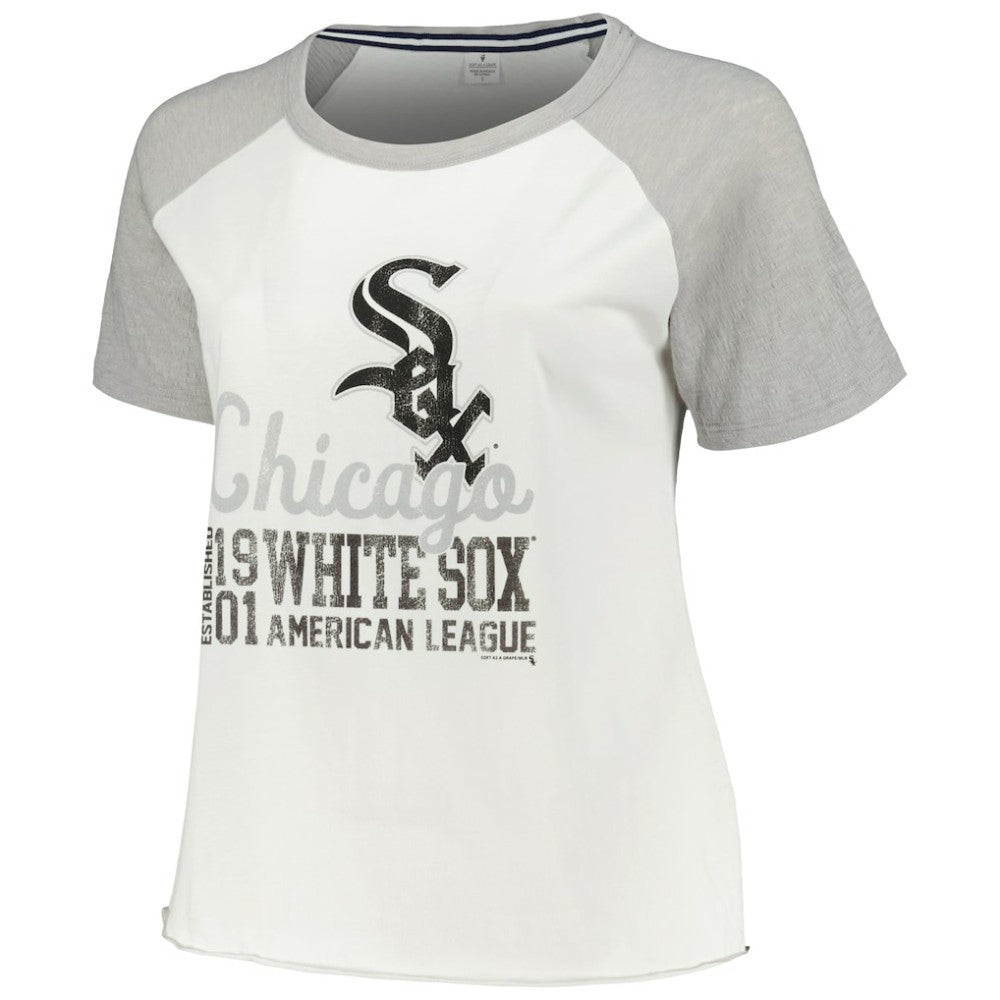 Chicago White Sox Soft as a Grape Women's Plus Size Baseball Raglan T-Shirt - MLB