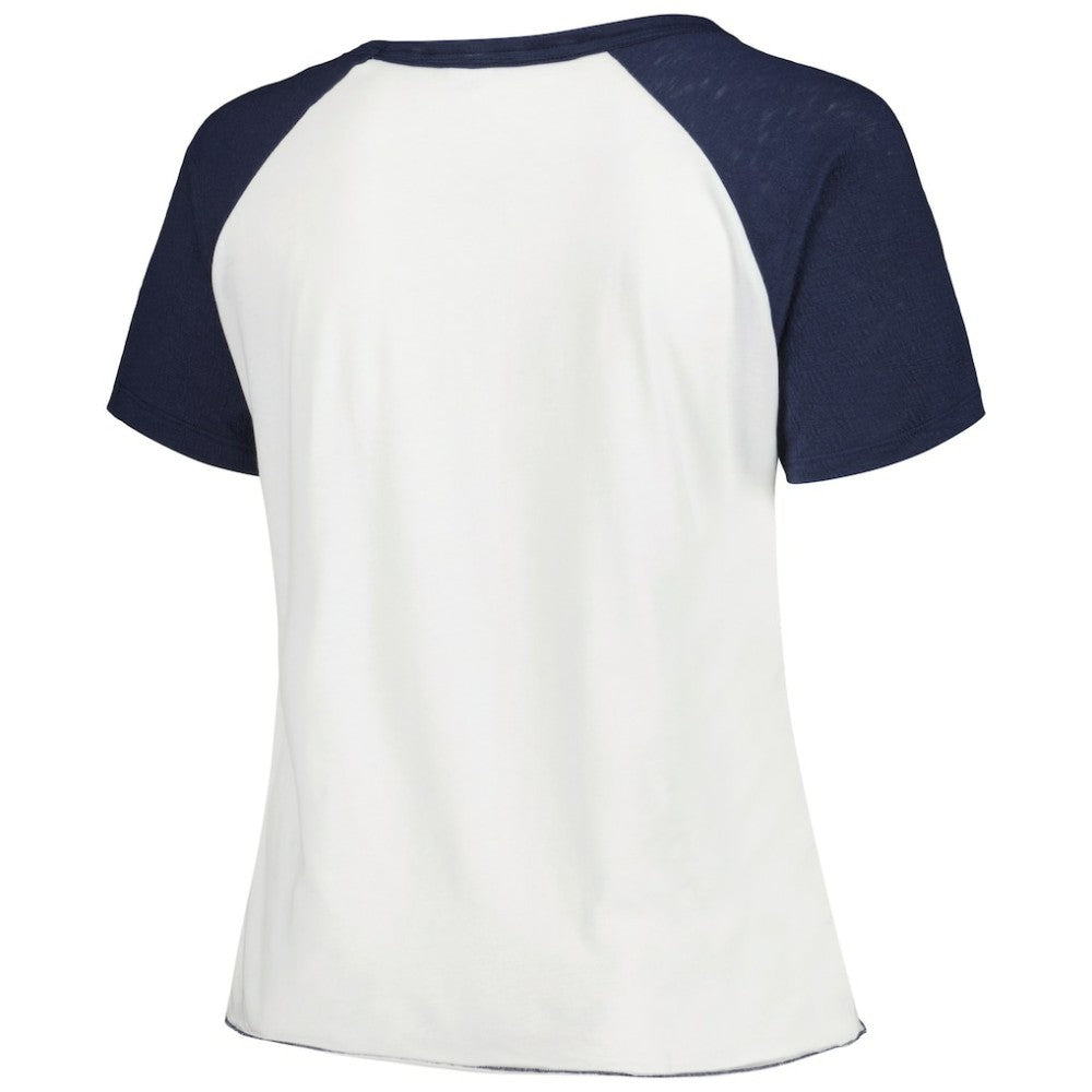 Tampa Bay Rays Soft as a Grape Women's Plus Size Baseball Raglan T-Shirt - MLB