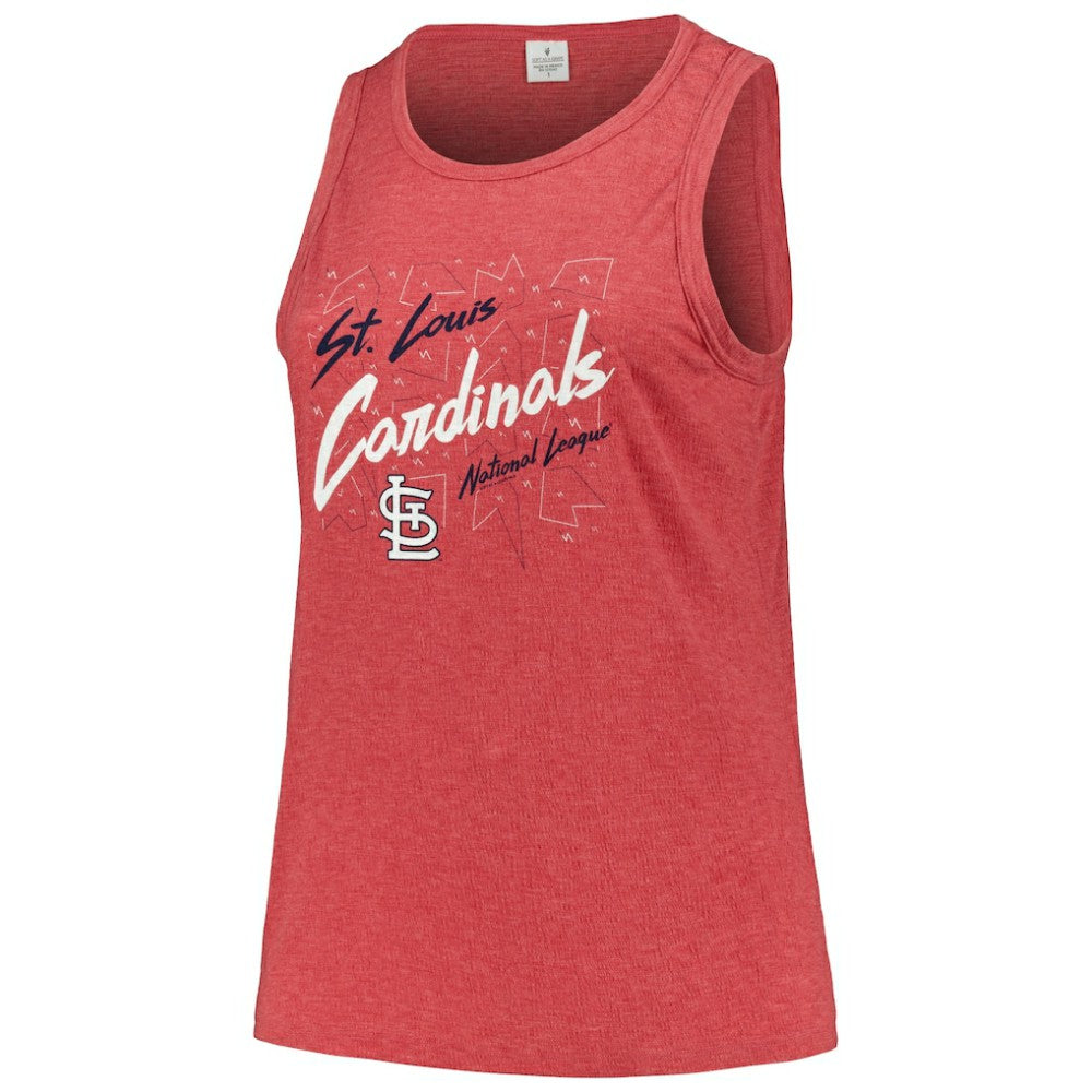 St. Louis Cardinals Soft as a Grape Women's Plus Size Curvy High Neck Tri-Blend Tank Top - MLB