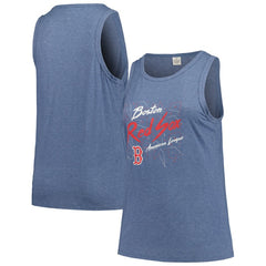 Boston Red Sox Soft as a Grape Women's Plus Size Curvy High Neck Tri-Blend Tank Top - MLB