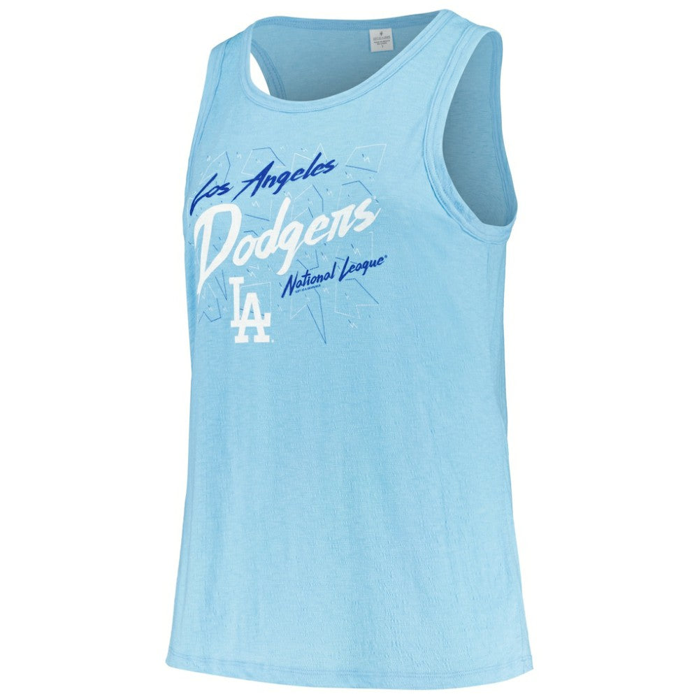 Los Angeles Dodgers Soft as a Grape Women's Plus Size Curvy High Neck Tri-Blend Tank Top - MLB