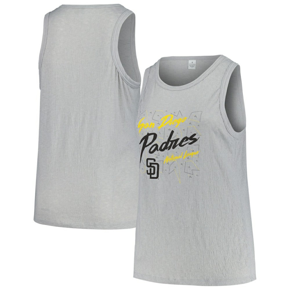 San Diego Padres Soft as a Grape Women's Plus Size Curvy High Neck Tri-Blend Tank Top - MLB