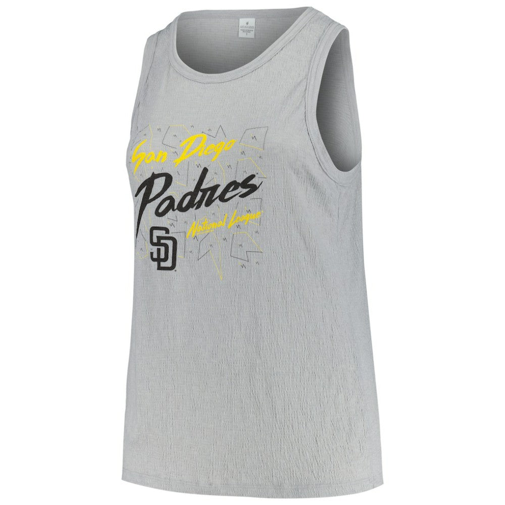 San Diego Padres Soft as a Grape Women's Plus Size Curvy High Neck Tri-Blend Tank Top - MLB