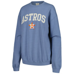Houston Astros Soft as a Grape Women's Pigment Dye Pullover Sweatshirt - MLB