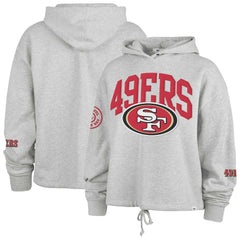 San Francisco 49ers '47 Women's High Hopes Long Sleeve Cropped Hoodie Heather Gray | 47 brand