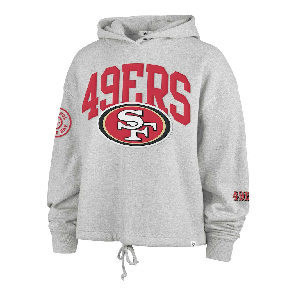 San Francisco 49ers '47 Women's High Hopes Long Sleeve Cropped Hoodie Heather Gray | 47 brand