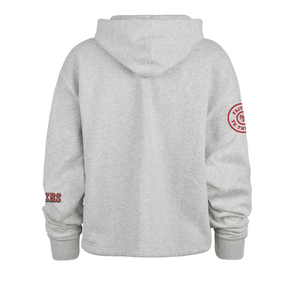 San Francisco 49ers '47 Women's High Hopes Long Sleeve Cropped Hoodie Heather Gray | 47 brand