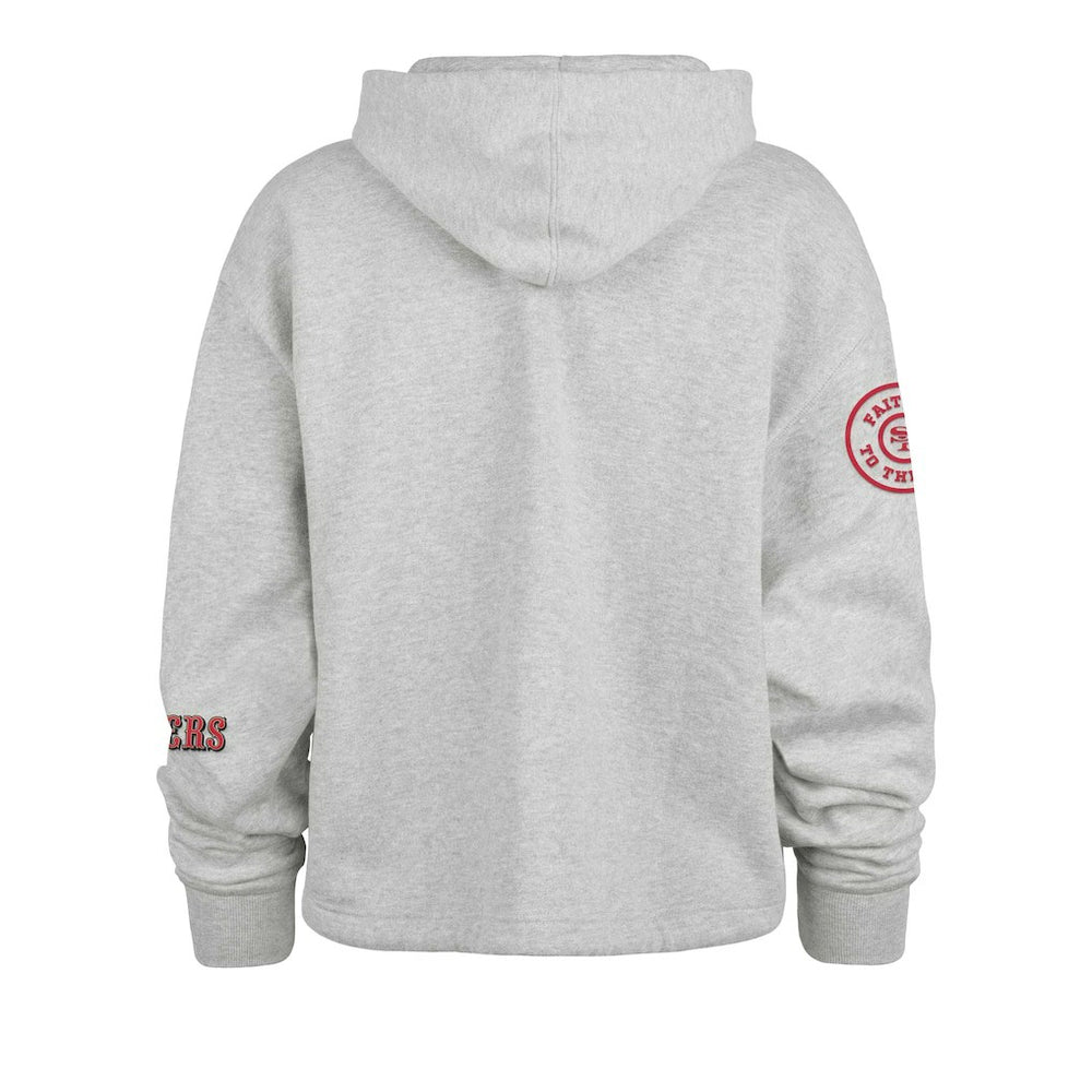 San Francisco 49ers '47 Women's High Hopes Long Sleeve Cropped Hoodie Heather Gray | 47 brand