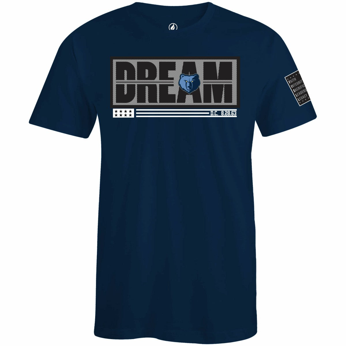 Memphis Grizzlies FISLL x Black History Collection Unisex T-Shirt - Navy - NBA