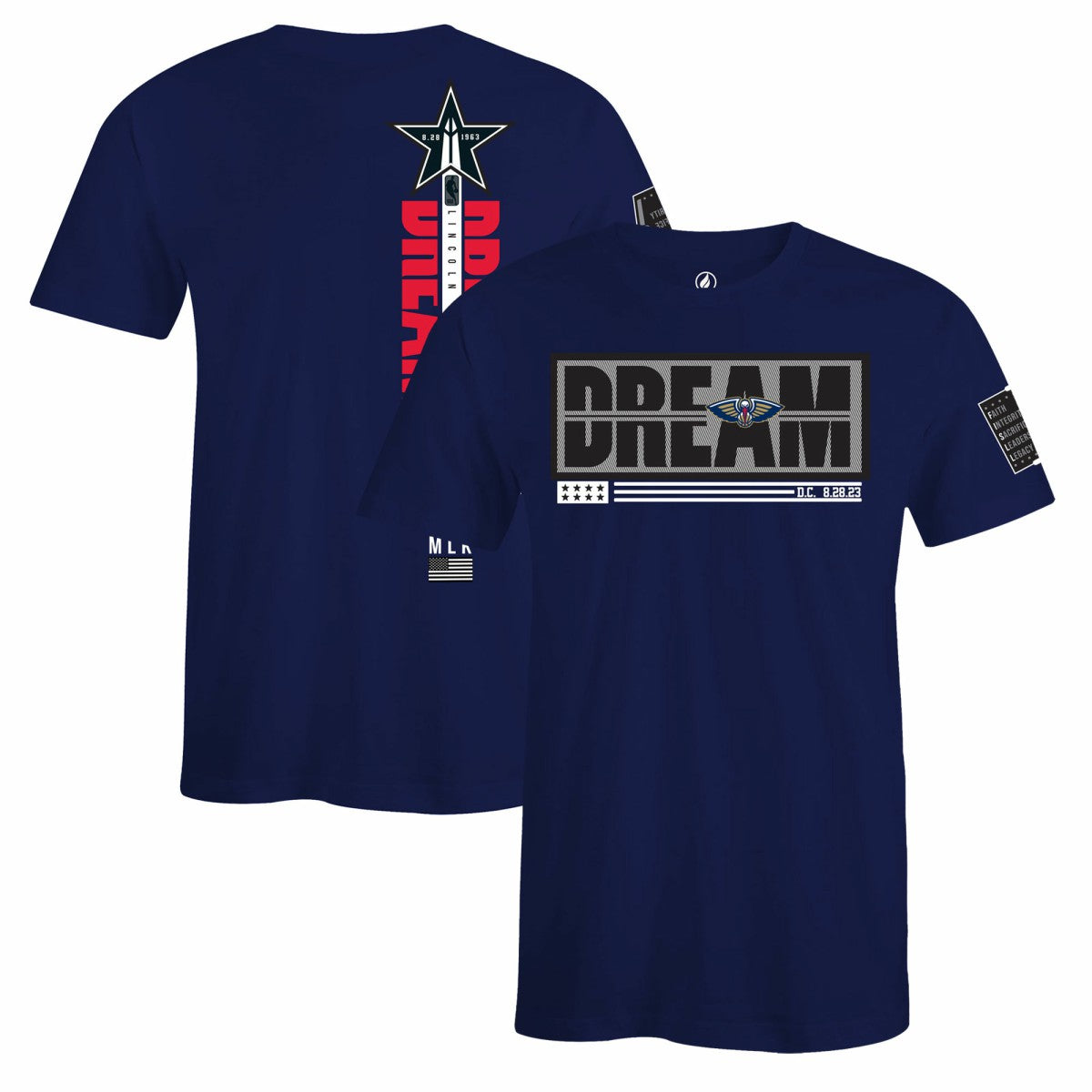 New Orleans Pelicans FISLL x Black History Collection Unisex T-Shirt - Navy - NBA