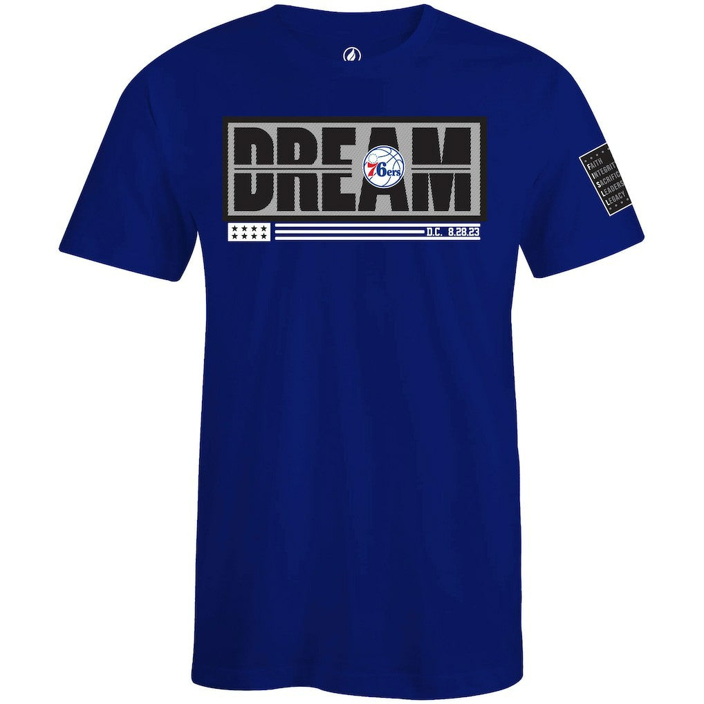 Philadelphia 76ers FISLL x Black History Collection Unisex T-Shirt - Blue - NBA
