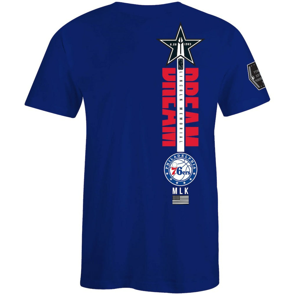 Philadelphia 76ers FISLL x Black History Collection Unisex T-Shirt - Blue - NBA