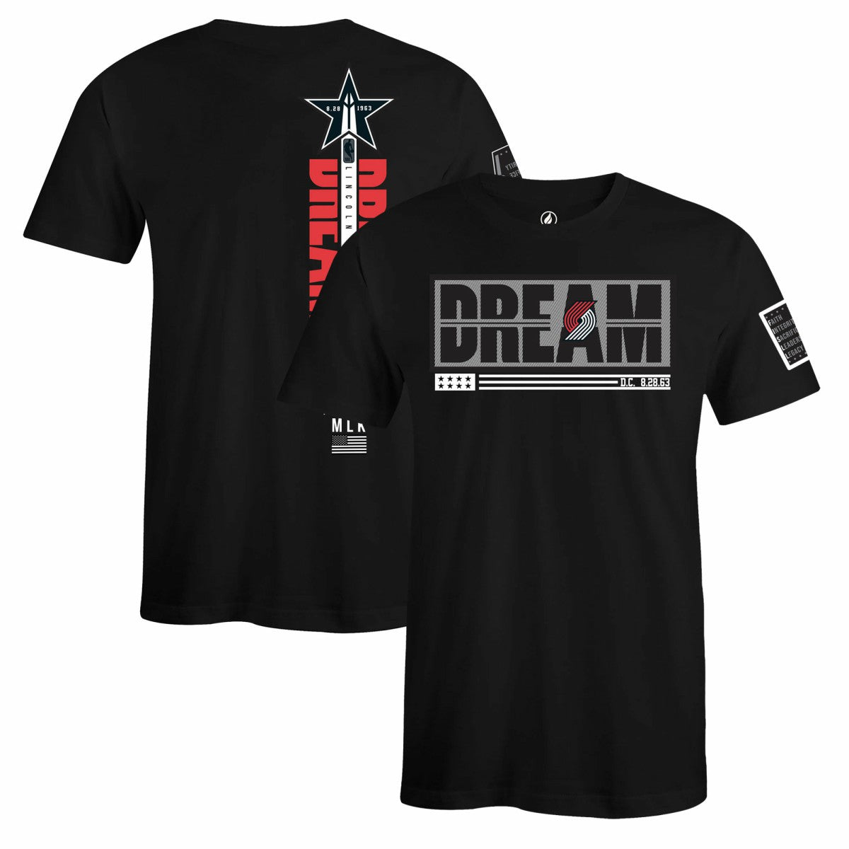 Portland Trail Blazers FISLL x Black History Collection Unisex T-Shirt - Black - NBA