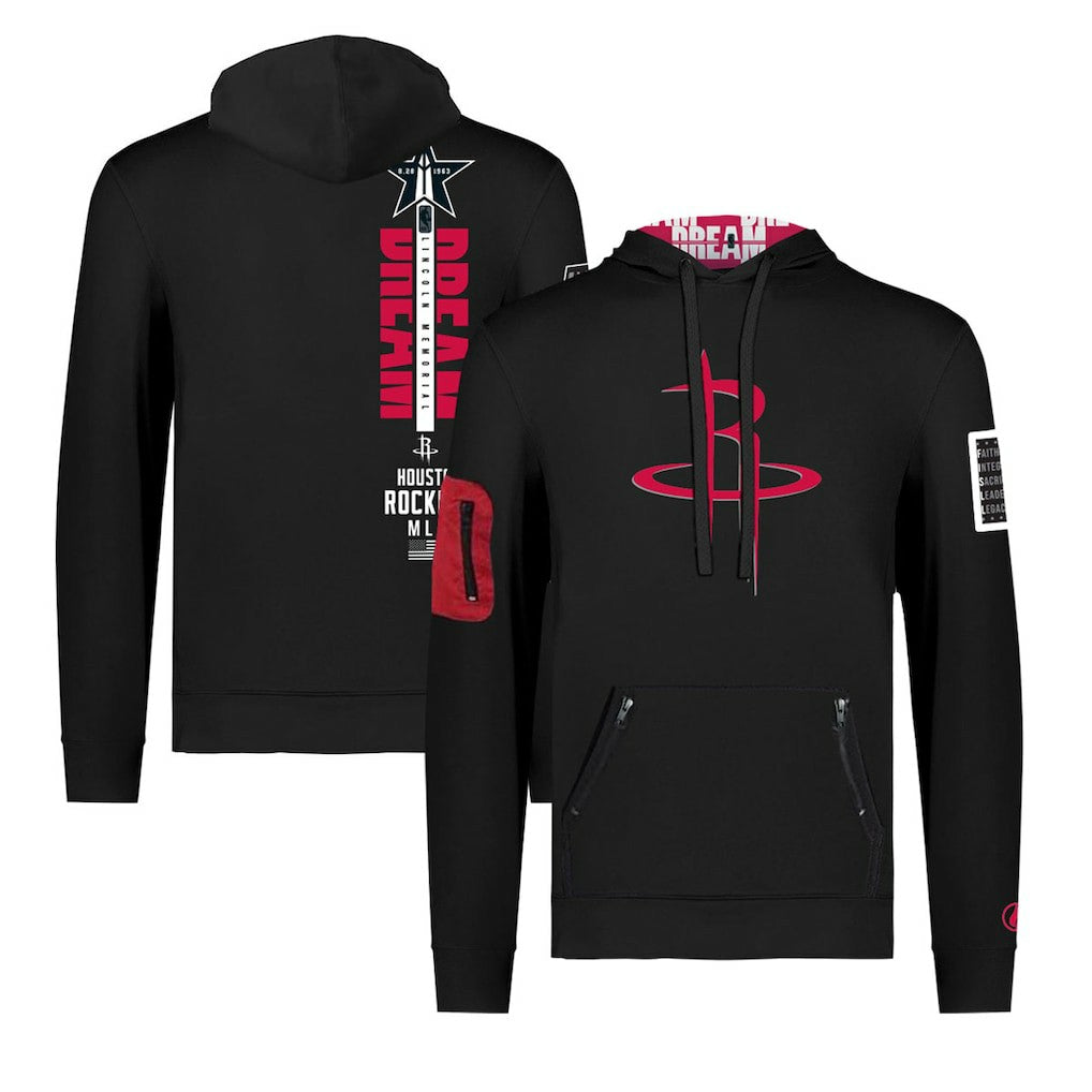 Houston Rockets FISLL x Black History Collection Unisex Pullover Hoodie - Black - NBA