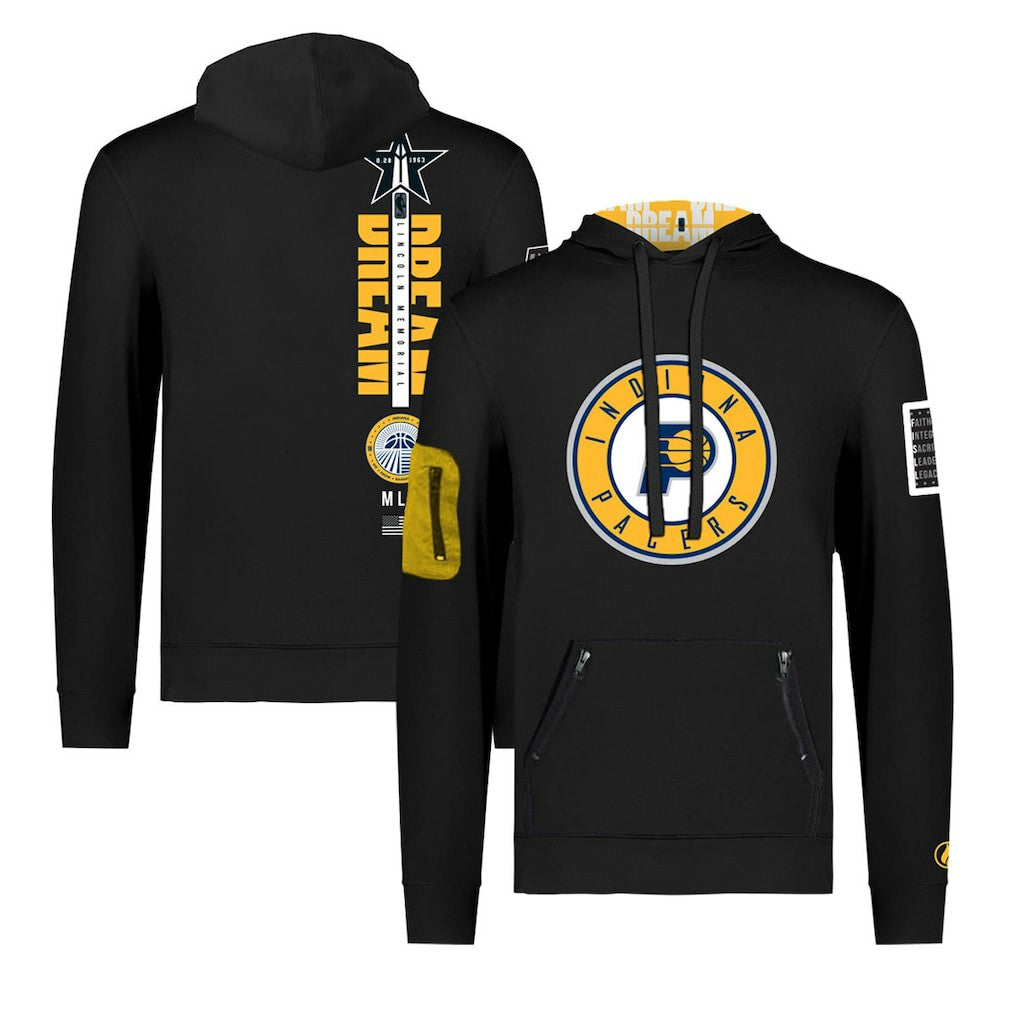 Indiana Pacers FISLL x Black History Collection Unisex Pullover Hoodie - Black - NBA