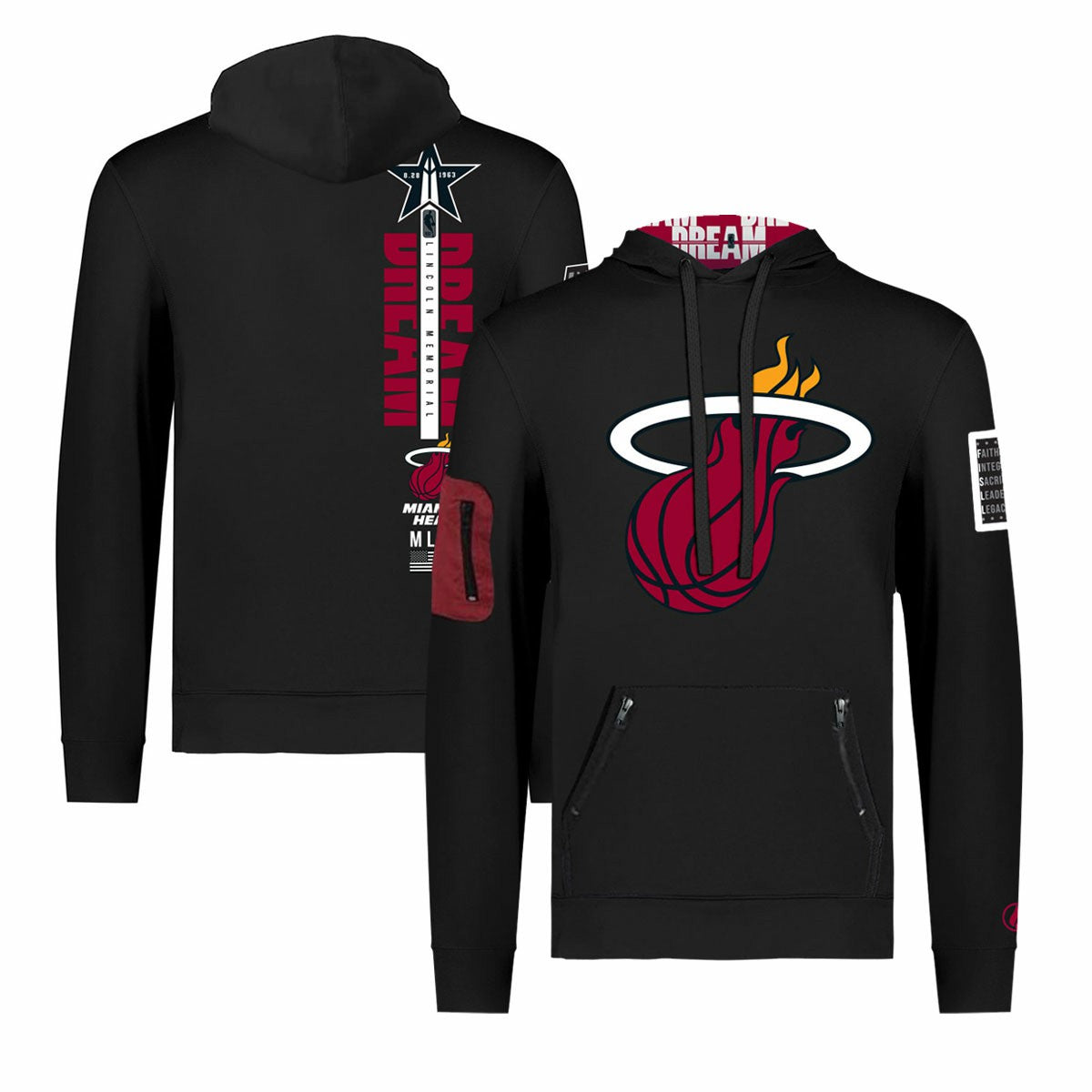 Miami Heat FISLL x Black History Collection Unisex Pullover Hoodie - Black - NBA