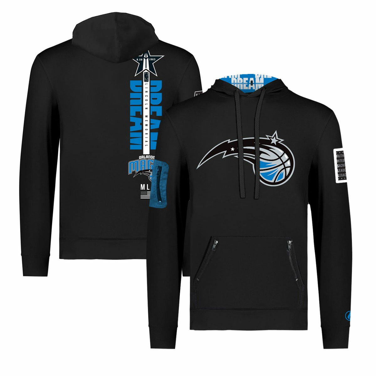Orlando Magic FISLL x Black History Collection Unisex Pullover Hoodie - Black - NBA