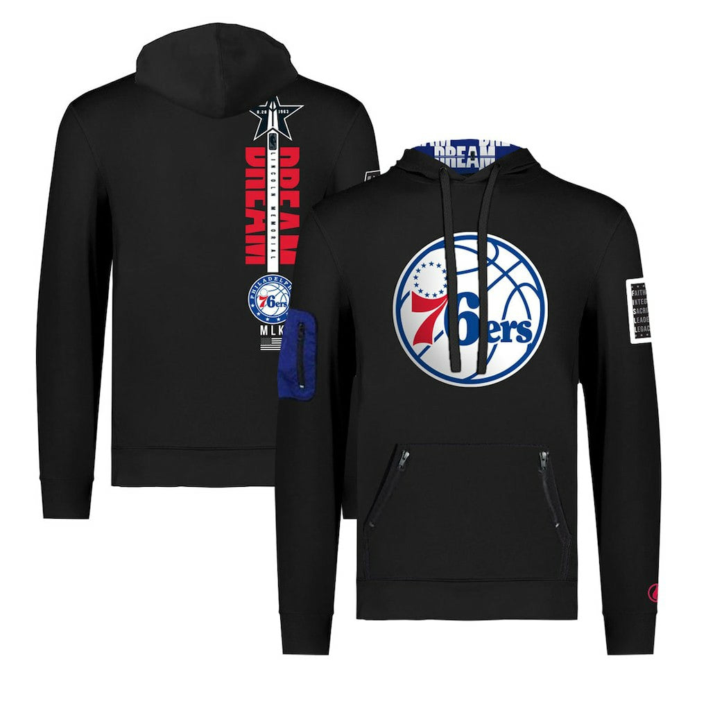 Philadelphia 76ers FISLL x Black History Collection Unisex Pullover Hoodie - Black - NBA