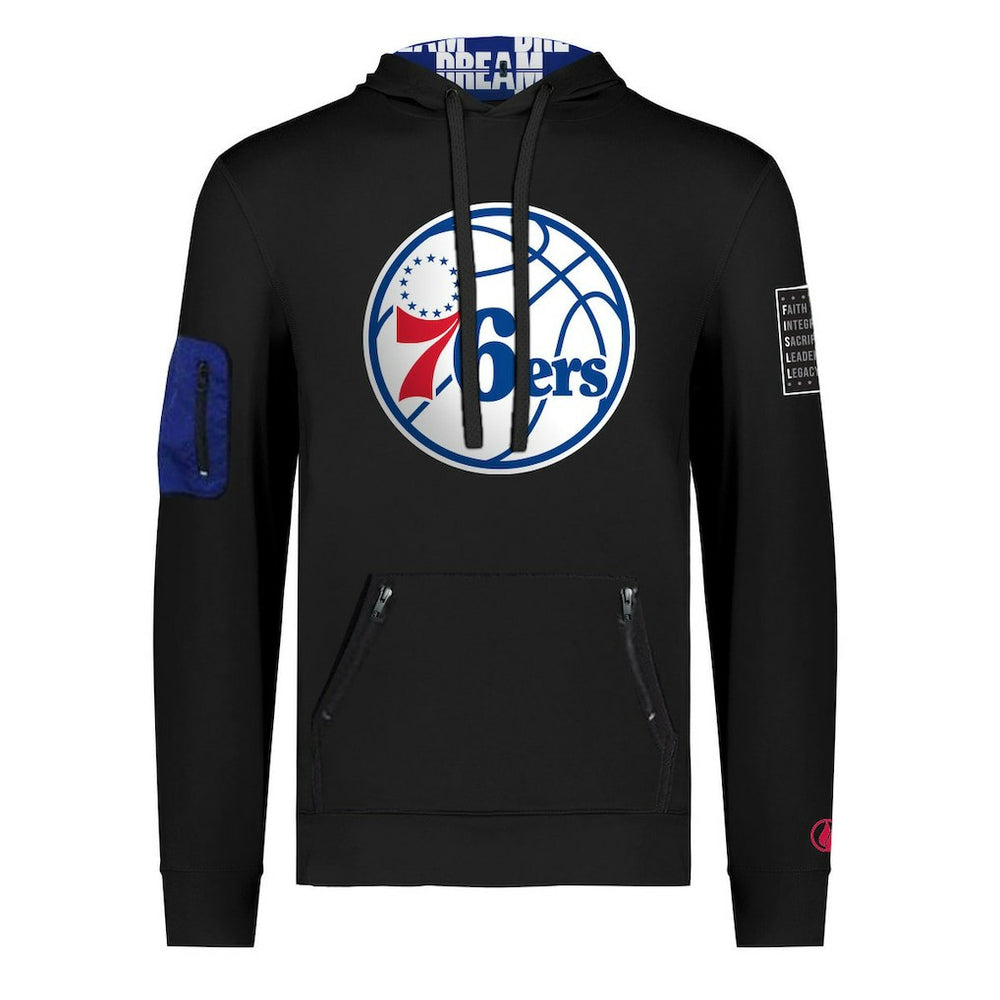 Philadelphia 76ers FISLL x Black History Collection Unisex Pullover Hoodie - Black - NBA