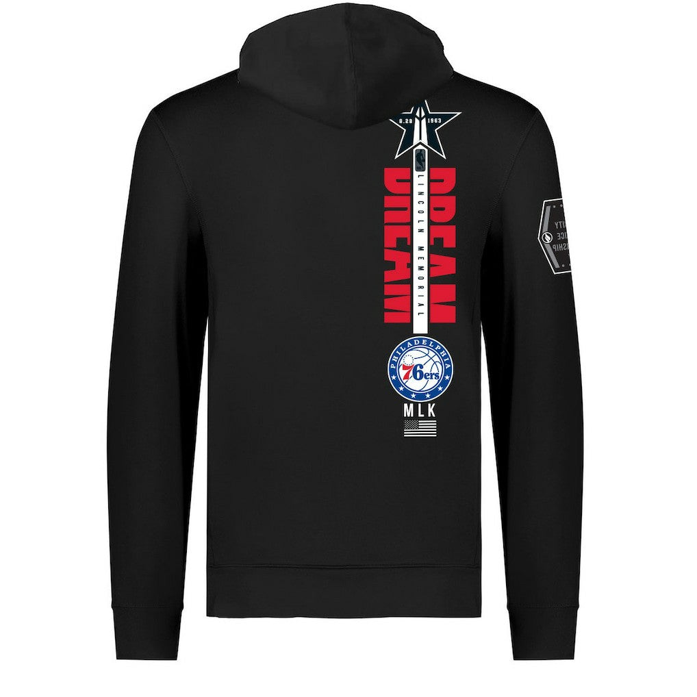 Philadelphia 76ers FISLL x Black History Collection Unisex Pullover Hoodie - Black - NBA
