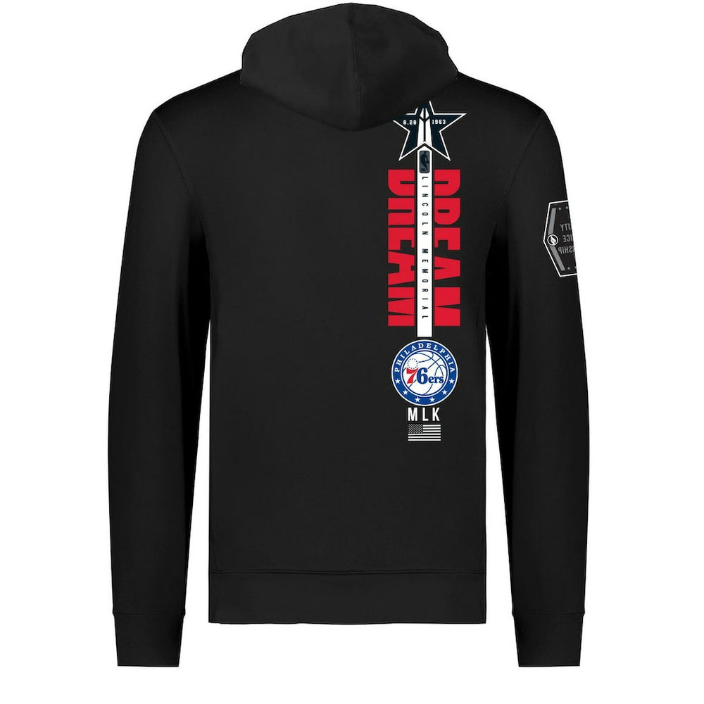 Philadelphia 76ers FISLL x Black History Collection Unisex Pullover Hoodie - Black - NBA