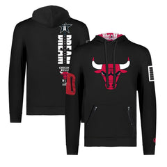 Chicago Bulls FISLL x Black History Collection Unisex Pullover Hoodie - Black - NBA