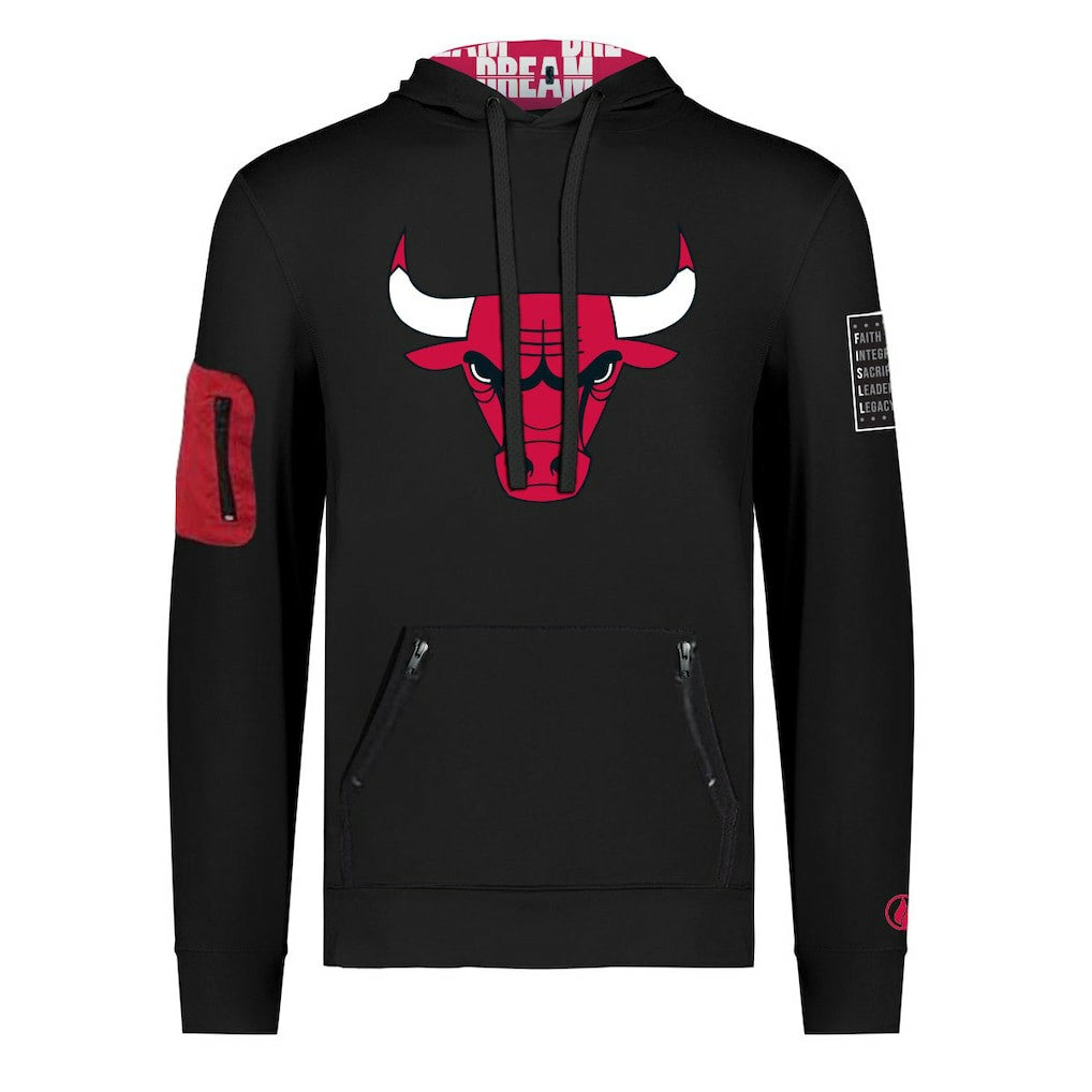 Chicago Bulls FISLL x Black History Collection Unisex Pullover Hoodie - Black - NBA