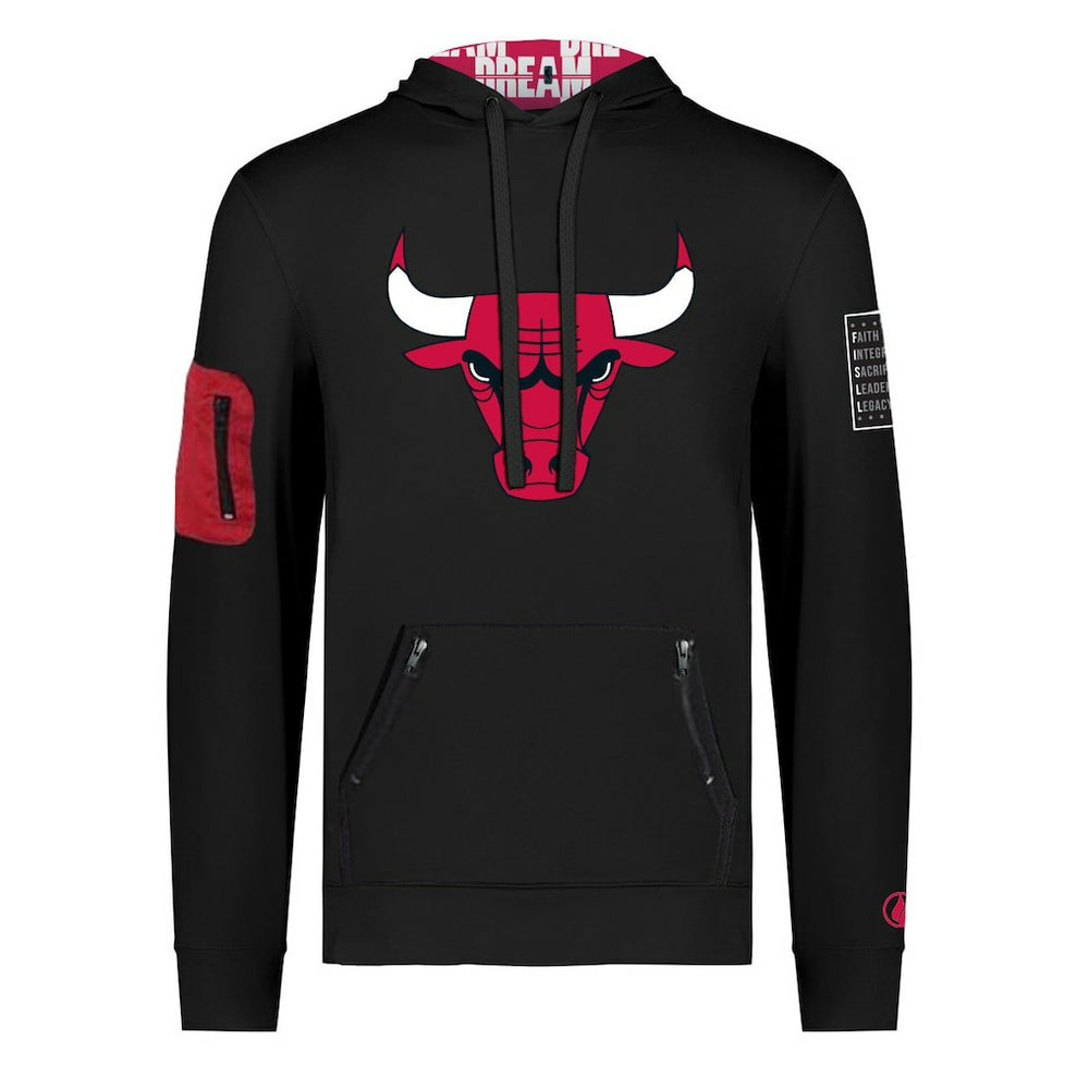 Chicago Bulls FISLL x Black History Collection Unisex Pullover Hoodie - Black - NBA