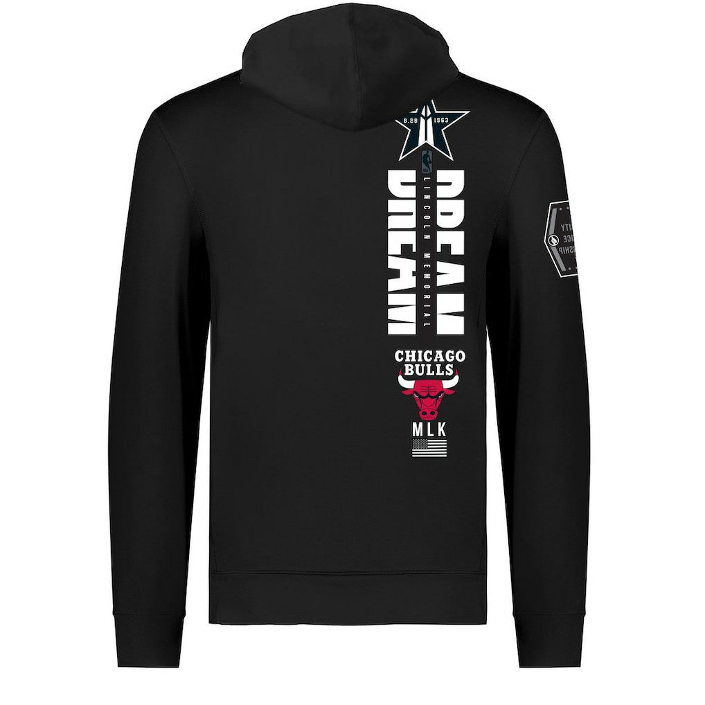 Chicago Bulls FISLL x Black History Collection Unisex Pullover Hoodie - Black - NBA