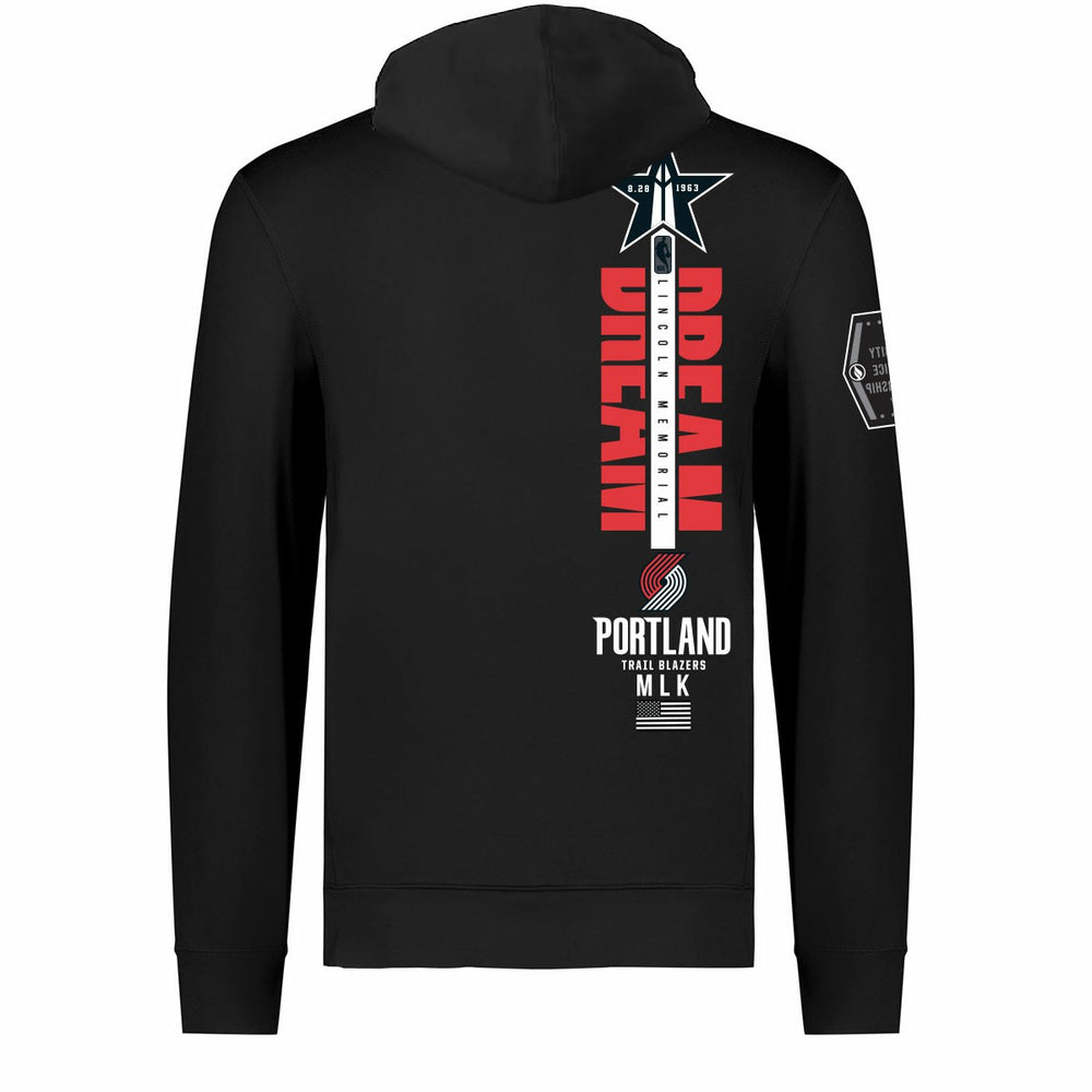 Portland Trail Blazers FISLL x Black History Collection Unisex Pullover Hoodie - Black - NBA