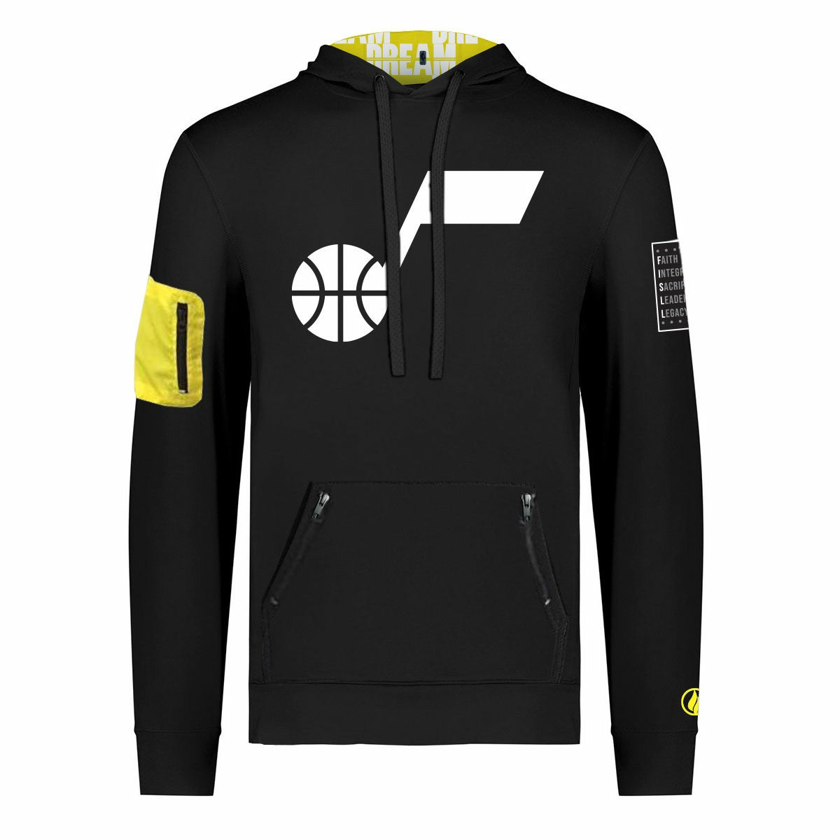 Utah Jazz FISLL x Black History Collection Unisex Pullover Hoodie - Black - NBA