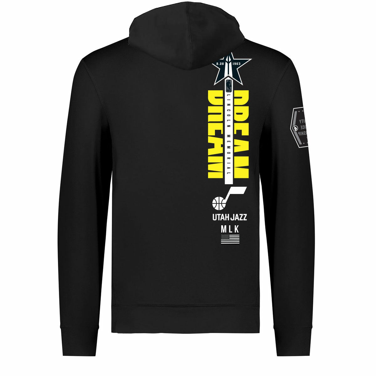 Utah Jazz FISLL x Black History Collection Unisex Pullover Hoodie - Black - NBA