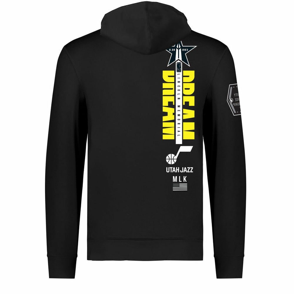 Utah Jazz FISLL x Black History Collection Unisex Pullover Hoodie - Black - NBA