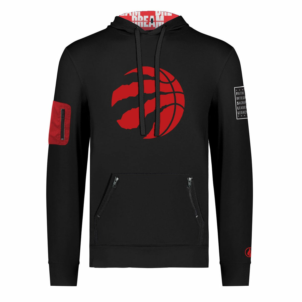 Toronto Raptors FISLL x Black History Collection Unisex Pullover Hoodie - Black - NBA