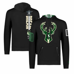 Milwaukee Bucks FISLL x Black History Collection Unisex Pullover Hoodie - Black - NBA
