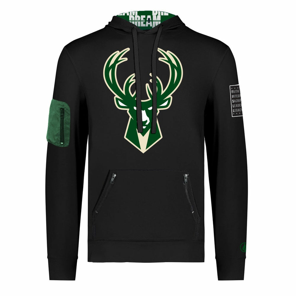 Milwaukee Bucks FISLL x Black History Collection Unisex Pullover Hoodie - Black - NBA