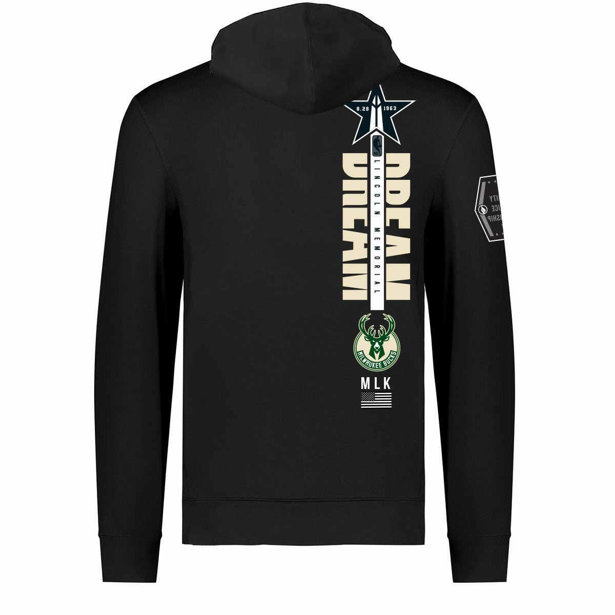 Milwaukee Bucks FISLL x Black History Collection Unisex Pullover Hoodie - Black - NBA