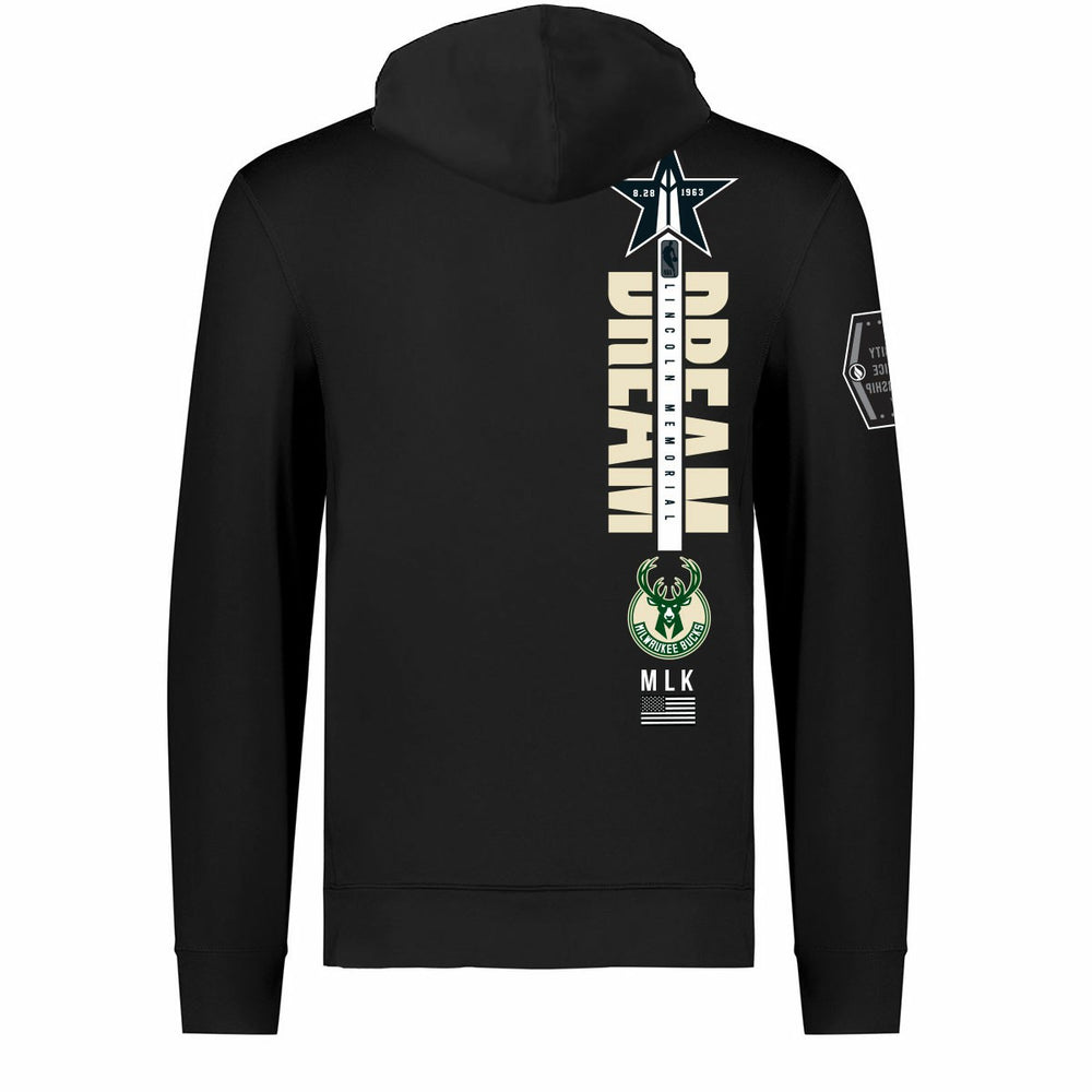 Milwaukee Bucks FISLL x Black History Collection Unisex Pullover Hoodie - Black - NBA