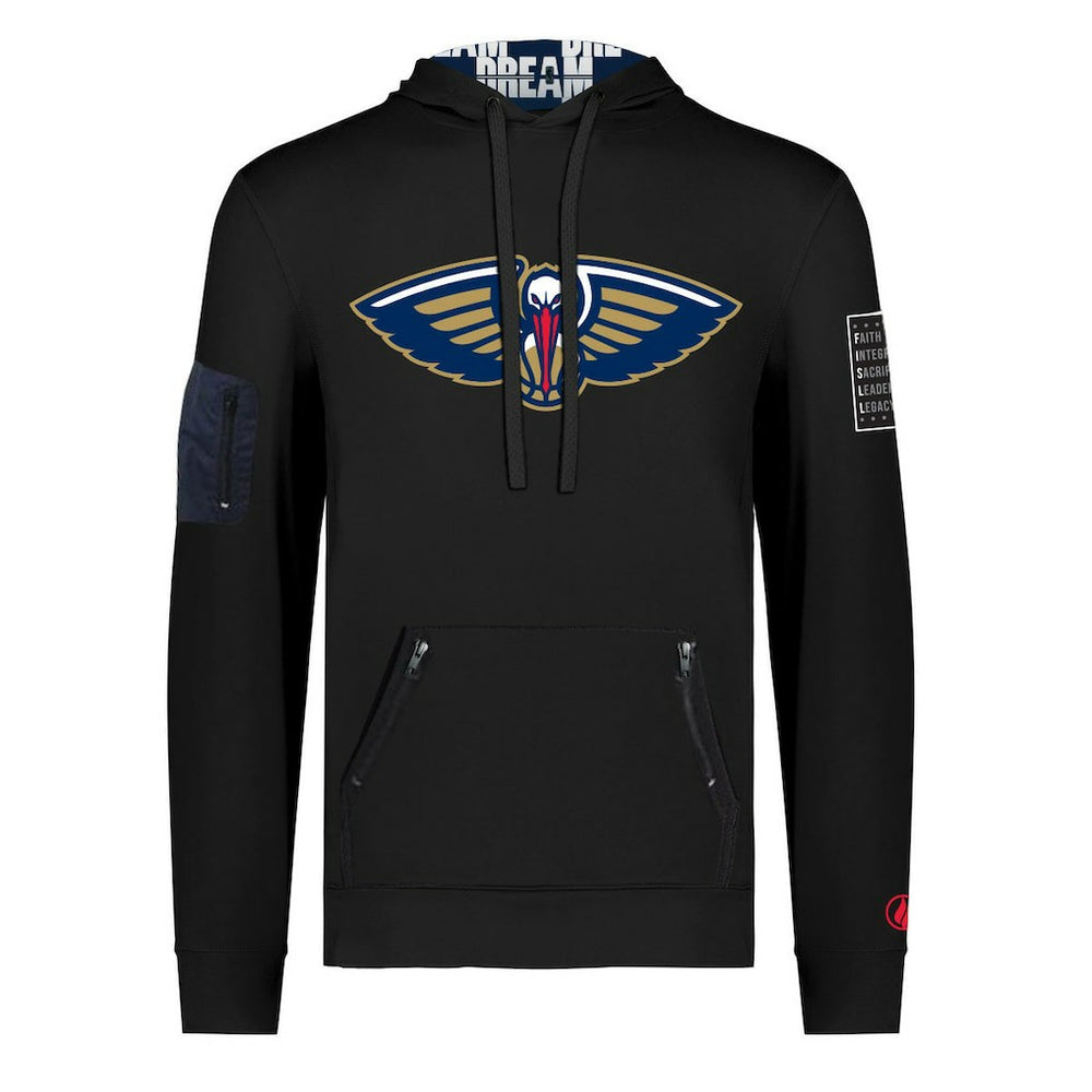 New Orleans Pelicans FISLL x Black History Collection Unisex Pullover Hoodie - Black - NBA