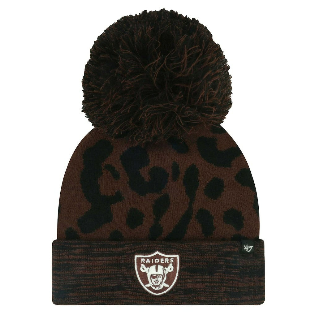 Las Vegas Raiders '47 Women's Cacao Cuffed Knit Hat with Pom Brown | 47 brand