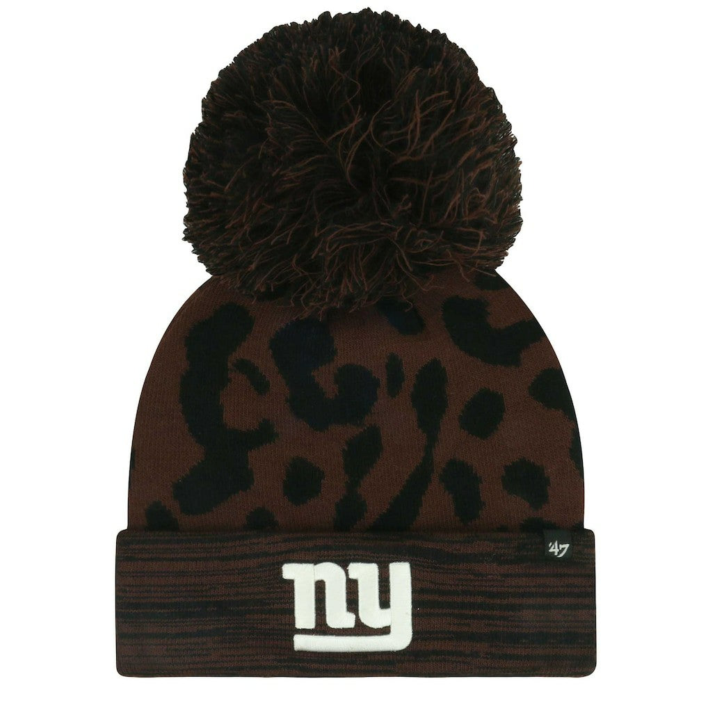 New York Giants '47 Women's Cacao Cuffed Knit Hat with Pom Brown | 47 brand
