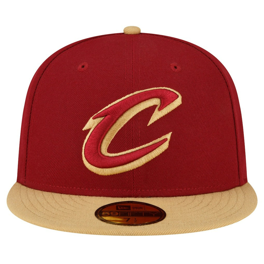 Cleveland Cavaliers 2-Tone 59FIFTY Fitted Hat Wine/Gold - NBA