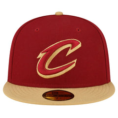 Cleveland Cavaliers 2-Tone 59FIFTY Fitted Hat Wine/Gold - NBA
