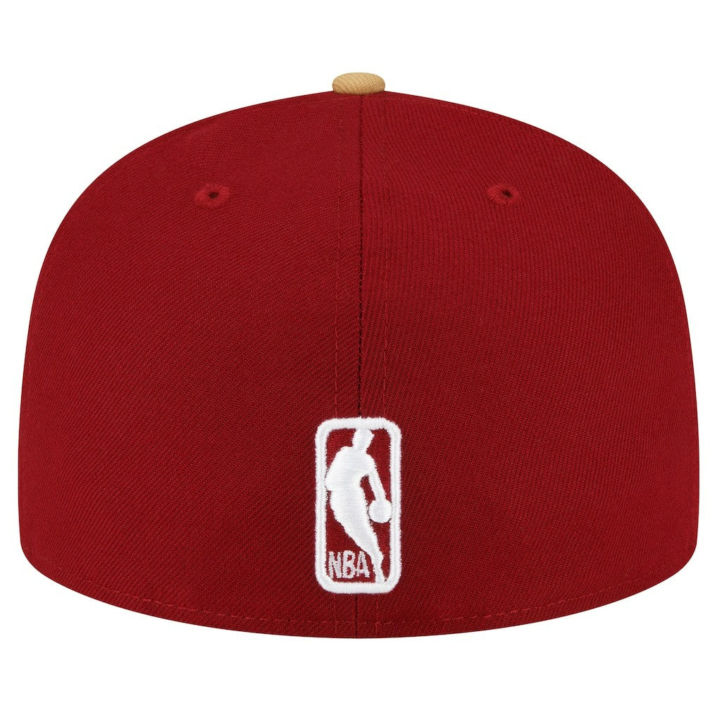 Cleveland Cavaliers 2-Tone 59FIFTY Fitted Hat Wine/Gold - NBA