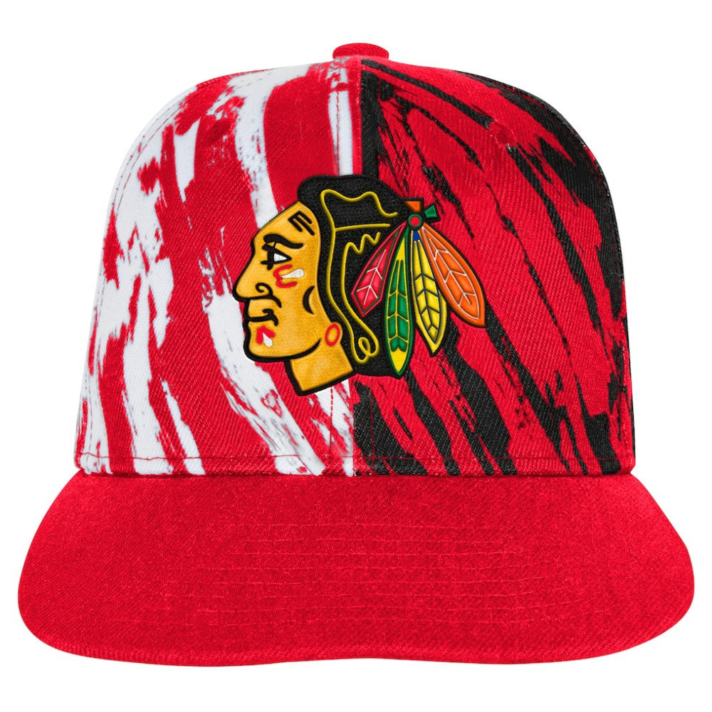 Chicago Blackhawks Youth Propel Flat Brim Snapback Hat - Red - NHL