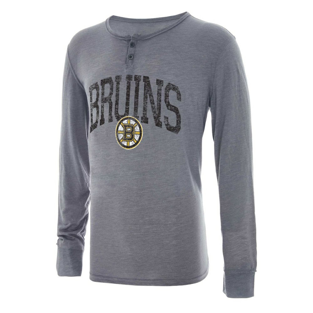 Boston Bruins Concepts Sport Takeaway Henley Long Sleeve Top - Gray - NHL