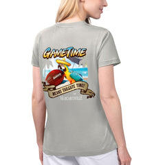 Las Vegas Raiders Margaritaville Women's Game Time V-Neck T-Shirt Gray | NFL