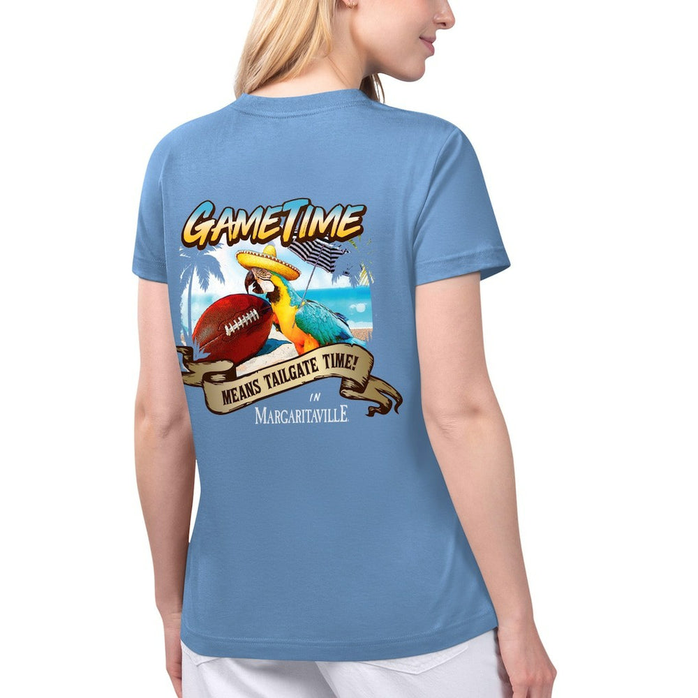 Los Angeles Chargers Margaritaville Women's Game Time V-Neck T-Shirt Blue | NFL