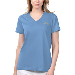 Los Angeles Chargers Margaritaville Women's Game Time V-Neck T-Shirt Blue | NFL